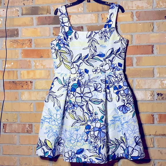 Donnie and Nicole Dresses & Skirts - Donnie and Nicole - Size 14P White & Blue Floral  Mini Dress